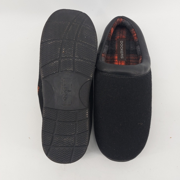 Dockers Black Slippers with Plaid Interior Size 9 - Picture 6 of 8